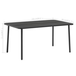 Table de jardin Gris foncé 150x90x72 cm Acier 553073553073