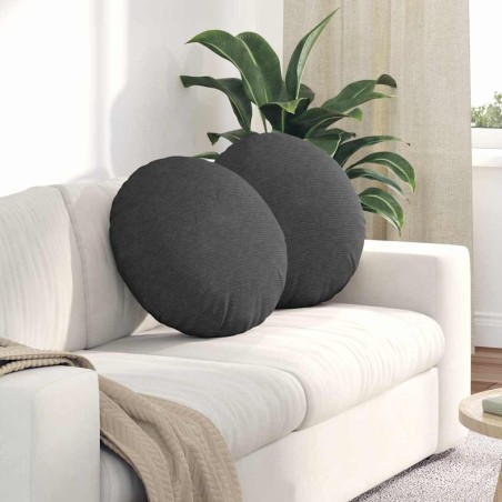 Coussins de siège 2 pcs Gris foncé Ø50 x 19 cm 553074553074