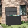 Boîte de rangement de jardin noir 150x100x100 cm résine tressée 553080553080