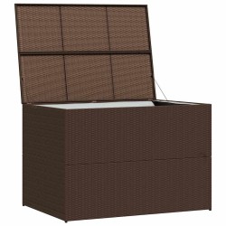 Boîte de stockage de jardin marron 150x100x100cm Résine tressée 553081553081
