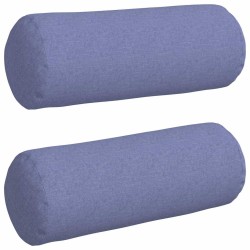 Coussins d'accent 2 pcs Bleu denim Ø 25 x 70 cm tissu 553087553087