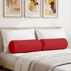 Coussins d'accent 2 pcs Rouge Ø 25 x 70 cm tissu 553089553089