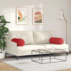 Coussins d'accent 2 pcs Rouge Ø 25 x 70 cm tissu 553089553089