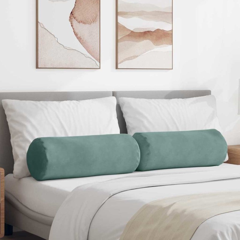 Coussins d'accent 2 pcs Vert Mer Ø 25 x 70 cm 553091553091