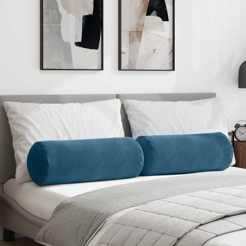 Coussins d'accent 2 pcs Bleu Ø 25 x 70 cm 553097553097