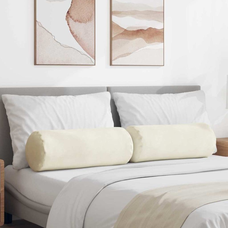 Coussins d'accent 2 pcs Crème Ø 25 x 70 cm 553100553100