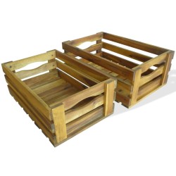 Caisse à pommes 2 pcs Bois d'acacia massif 553104553104