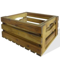 Caisse à pommes 2 pcs Bois d'acacia massif 553104553104