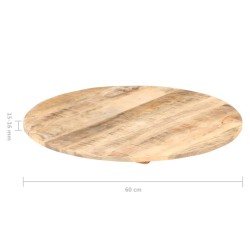 Dessus de table Bois de manguier solide Rond 15-16 mm 60 cm 553121553121