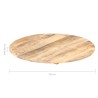 Dessus de table Bois de manguier solide Rond 15-16 mm 80 cm 553123553123
