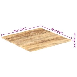 Dessus de table Bois de manguier solide 15-16 mm 60x60 cm 553137553137