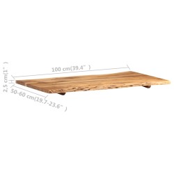Dessus de table Bois d'acacia massif 100x(50-60)x2,5 cm 553142553142