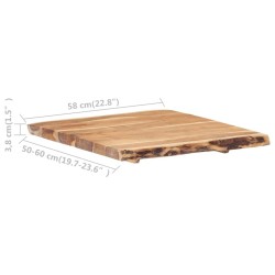 Dessus de table Bois d'acacia massif 58x(50-60)x3,8 cm 553162553162