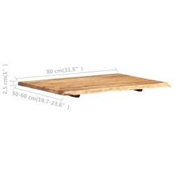 Dessus de table Bois d'acacia massif 80x(50-60)x2,5 cm 553163553163