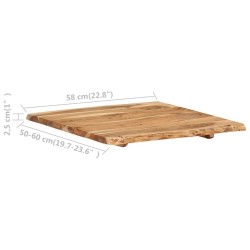 Dessus de table Bois d'acacia massif 58x(50-60)x2,5 cm 553165553165