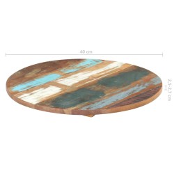Dessus de table rond 40 cm 25-27 mm Bois de récupération solide 553187553187