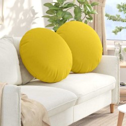 Coussins de siège 2 pcs Jaune clair Ø80 x 29 cm tissu 553230553230