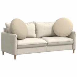 Coussins de siège 2 pcs Crème Ø80 x 29 cm tissu 553232553232