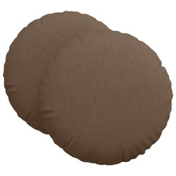 Coussins de siège 2 pcs Marron Ø80 x 29 cm tissu 553235553235