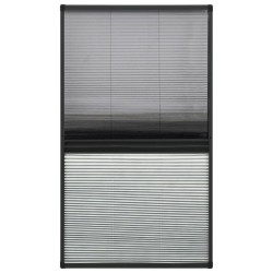 Moustiquaire plissée pour fenêtre Aluminium 80x160 cm et auvent 553236553236