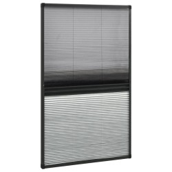 Moustiquaire plissée pour fenêtre Aluminium 80x160 cm et auvent 553236553236