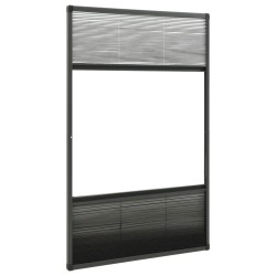 Moustiquaire plissée pour fenêtre Aluminium 80x160 cm et auvent 553236553236