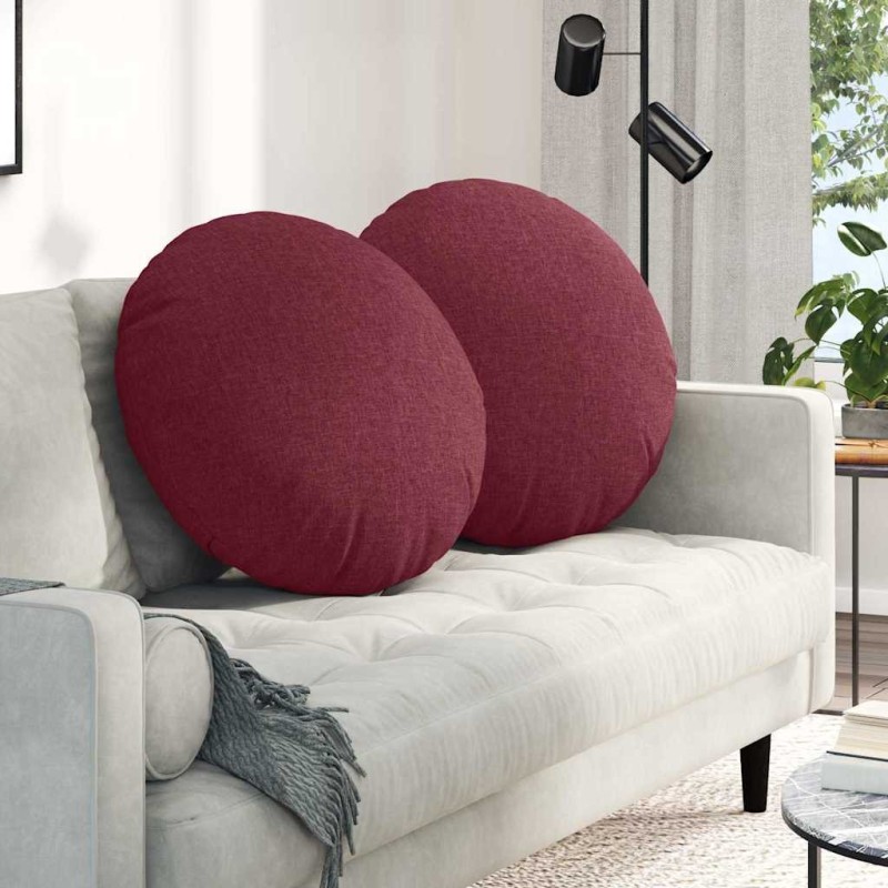 Coussins de siège 2 pcs Bordeaux Ø80 x 29 cm tissu 553237553237