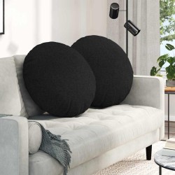 Coussins de siège 2 pcs Noir Ø80 x 29 cm tissu 553238553238