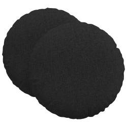 Coussins de siège 2 pcs Noir Ø80 x 29 cm tissu 553238553238