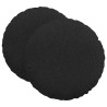 Coussins de siège 2 pcs Noir Ø80 x 29 cm tissu 553238553238