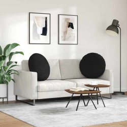 Coussins de siège 2 pcs Noir Ø80 x 29 cm tissu 553238553238