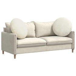 Coussins de siège 2 pcs Crème Ø60 x 21 cm Velours 553239553239