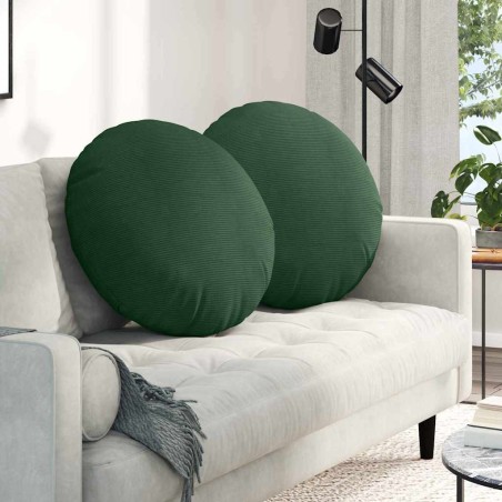 Coussins de siège 2 pcs Vert foncé Ø60 x 21 cm 553243553243