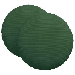 Coussins de siège 2 pcs Vert foncé Ø60 x 21 cm 553243553243