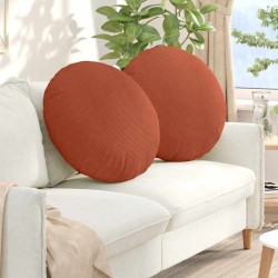 Coussins de siège 2 pcs Rouge orange Ø60 x 21 cm 553246553246