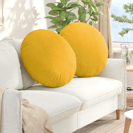 Coussins de siège 2 pcs Jaune clair Ø60 x 21 cm 553247553247