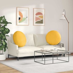 Coussins de siège 2 pcs Jaune clair Ø60 x 21 cm 553247553247