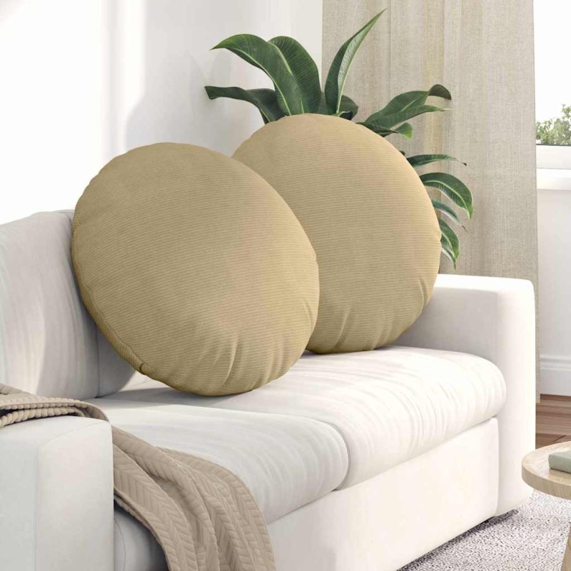 Coussins de siège 2 pcs Vert gris Ø60 x 21 cm 553248553248