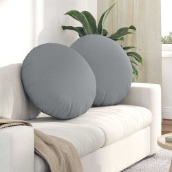 Coussins de siège 2 pcs Gris clair Ø80 x 29 cm tissu 553250553250