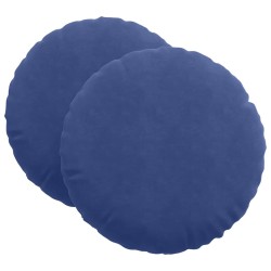 Coussins de siège 2 pcs Bleu police Ø60 x 21 cm Velours 553254553254