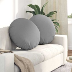 Coussins de siège 2 pcs Gris nuage Ø60 x 21 cm tissu 553256553256