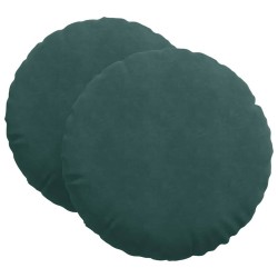Coussins de siège 2 pcs Vert foncé Ø60 x 21 cm Velours 553258553258