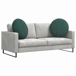 Coussins de siège 2 pcs Vert foncé Ø60 x 21 cm Velours 553258553258