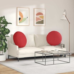 Coussins de siège 2 pcs Rouge Ø60 x 21 cm tissu 553263553263