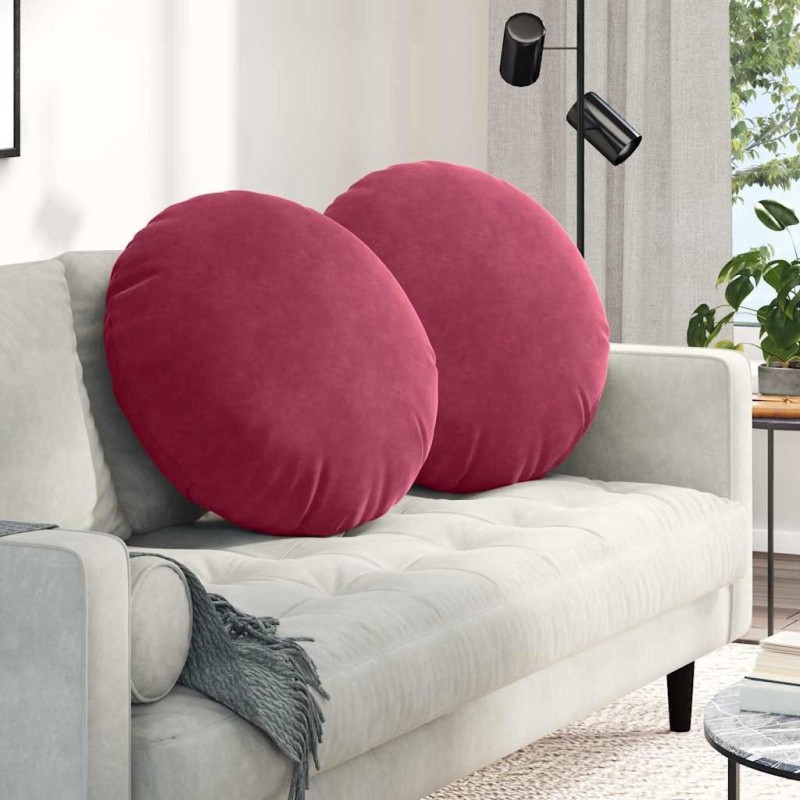 Coussins de siège 2 pcs Bordeaux Ø 80 x 29 cm Velours 553267553267