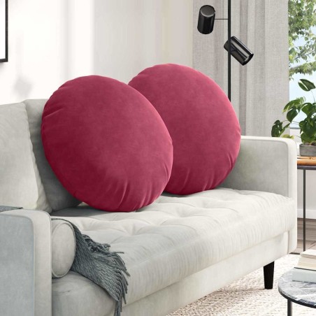Coussins de siège 2 pcs Bordeaux Ø 80 x 29 cm Velours 553267553267