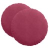 Coussins de siège 2 pcs Bordeaux Ø 80 x 29 cm Velours 553267553267