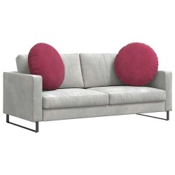 Coussins de siège 2 pcs Bordeaux Ø 80 x 29 cm Velours 553267553267