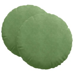 Coussins de siège 2 pcs Vert clair Ø60 x 21 cm Velours 553269553269