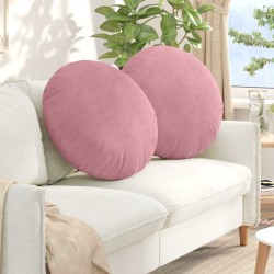 Coussins de siège 2 pcs Rose Ø60 x 21 cm Velours 553270553270